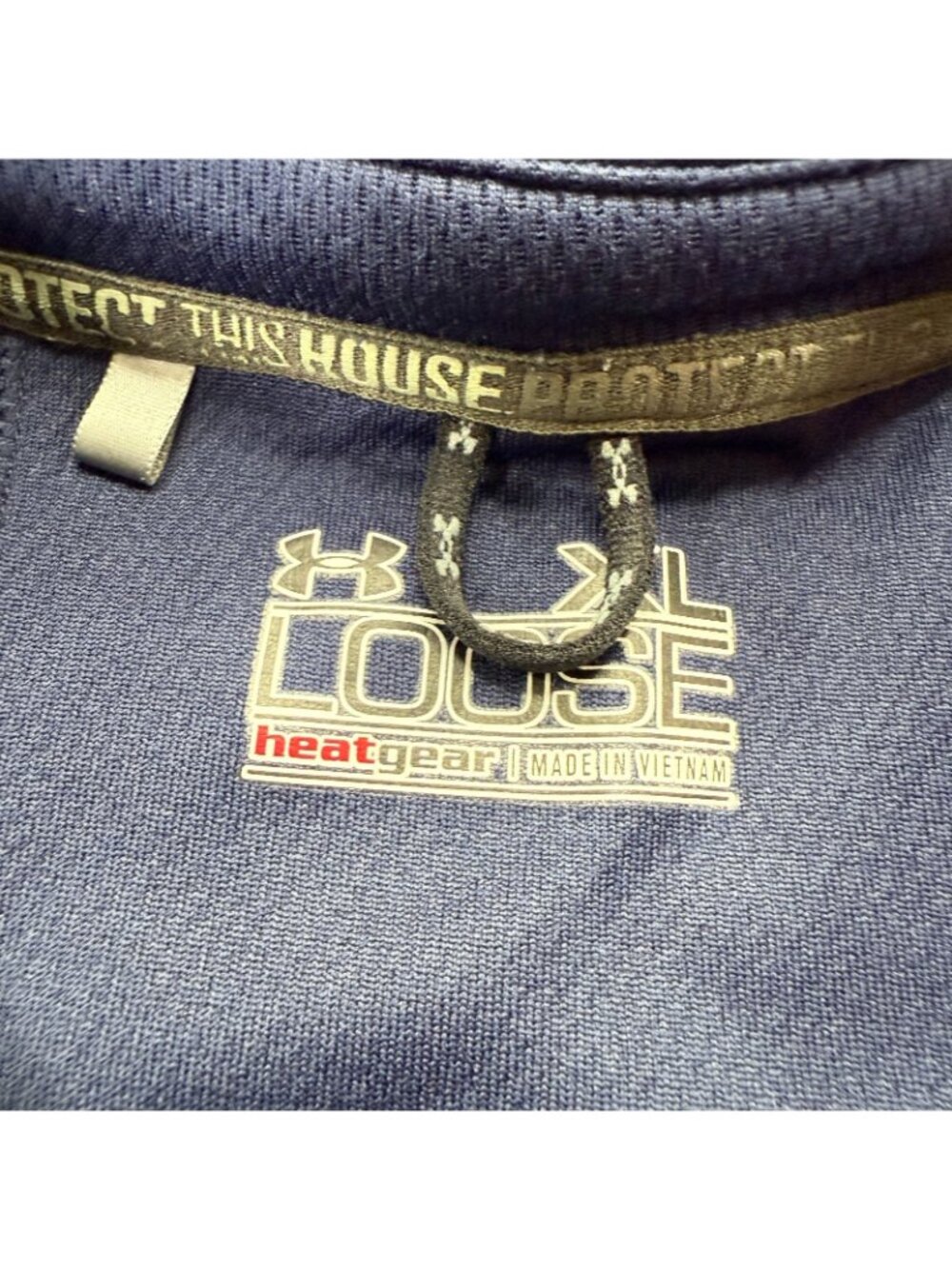 Notre Dame Fighting Under Armour Polo Shirt Men XL Blue Striped Performance - Picture 5 of 14